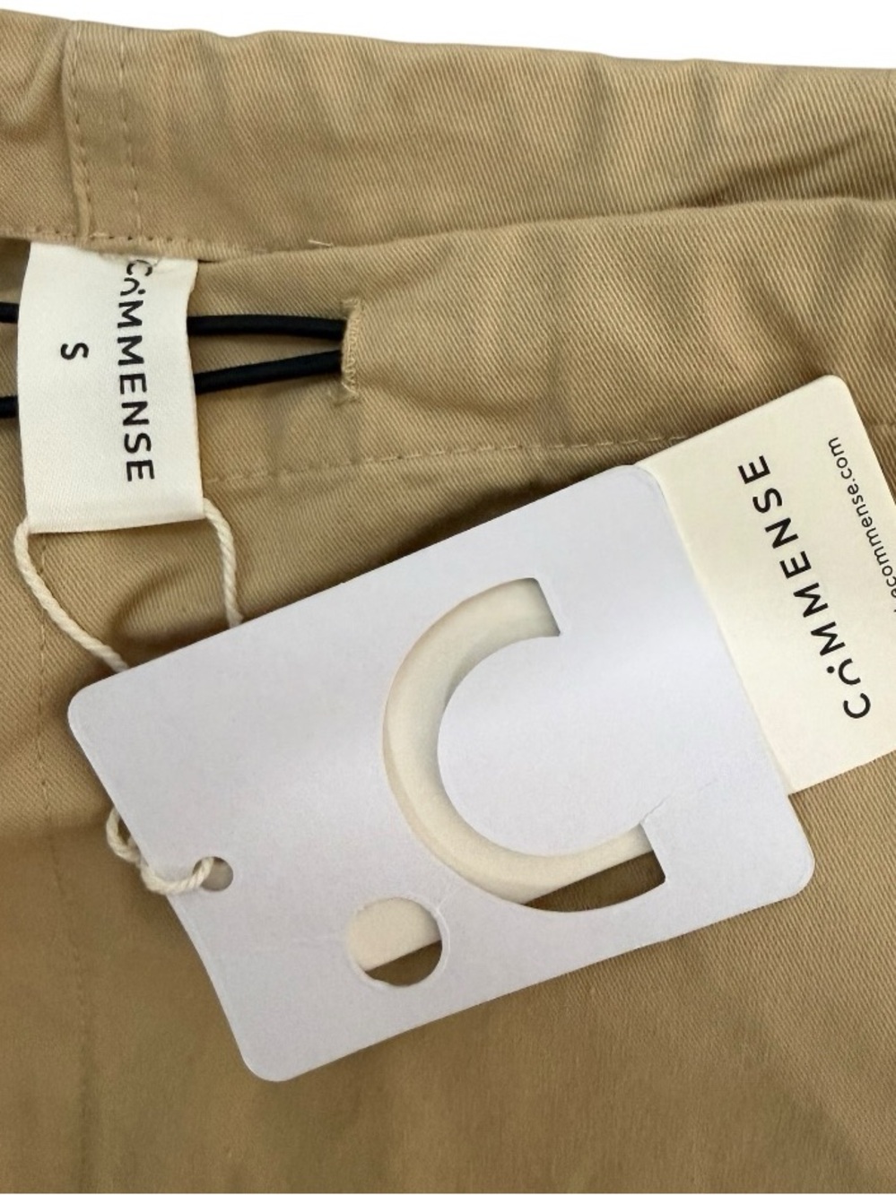 Commense NWT Khaki Cotton Wide Leg Parachute Pants Utility Cargo Size Small - Picture 6 of 8